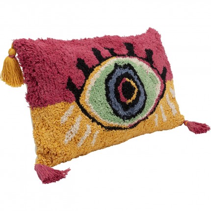 Coussin oeil jaune et rose Kare Design