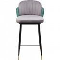 Tabouret de bar Hojas velours gris et vert Kare Design