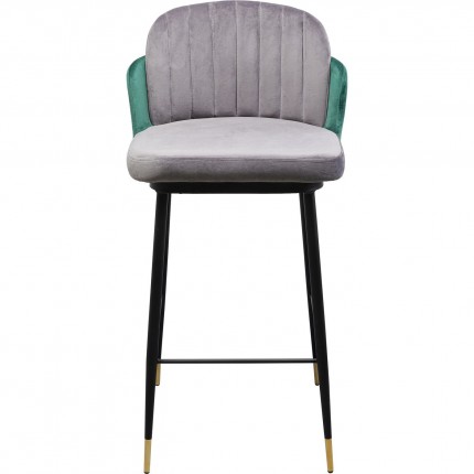 Tabouret de bar Hojas velours gris et vert Kare Design