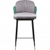 Tabouret de bar Hojas velours gris et vert Kare Design