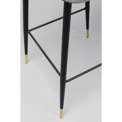 Tabouret de bar Hojas velours gris et vert Kare Design