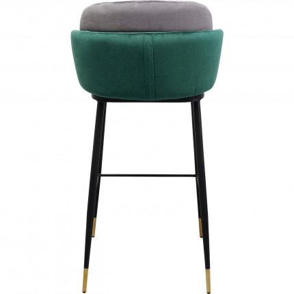 Tabouret de bar Hojas velours gris et vert Kare Design