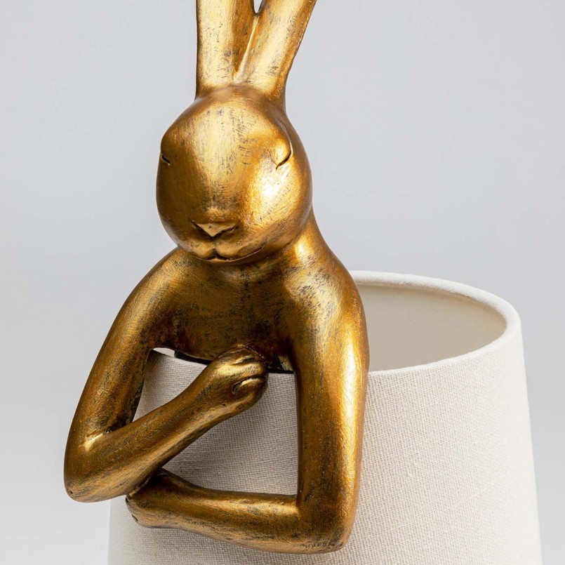 Lampe à poser Animal Rabbit doré/blanc 50cm