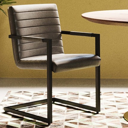 Chaise avec accoudoirs Cantilever Lola grise Kare Design Chaise avec accoudoirs Cantilever Lola grise Kare Design