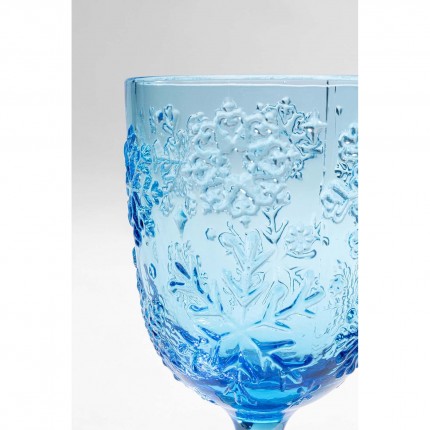 Verres à vin Ice Flowers bleus set de 4 Kare Design