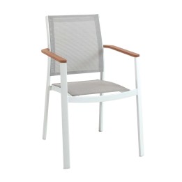 Chaise de jardin avec accoudoirs Bilbao blanche Gescova