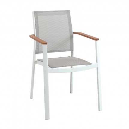 Chaise de jardin avec accoudoirs Bilbao blanche Gescova