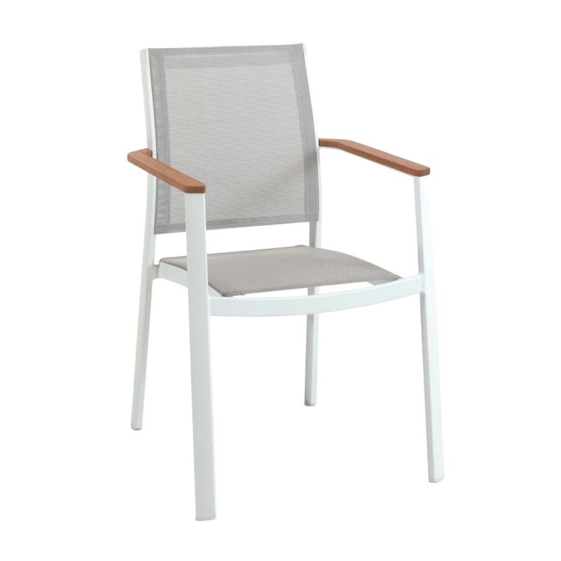 Chaise de jardin avec accoudoirs Bilbao blanche Gescova