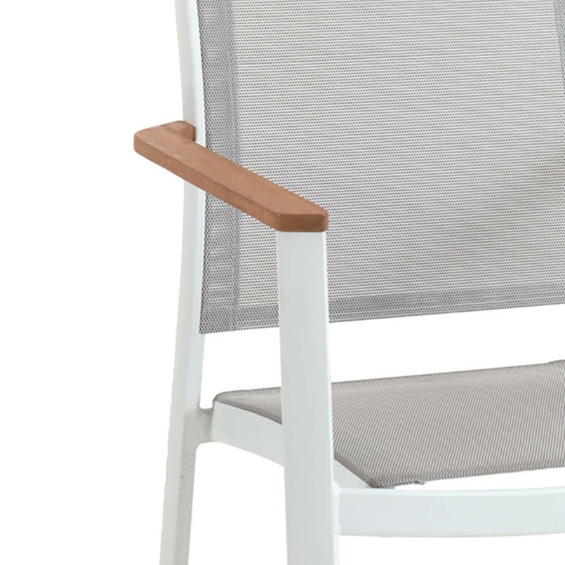Chaise de jardin avec accoudoirs Bilbao blanche Gescova