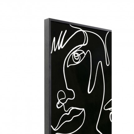 Affiche encadrée visages noirs et blancs 150x100cm Kare Design