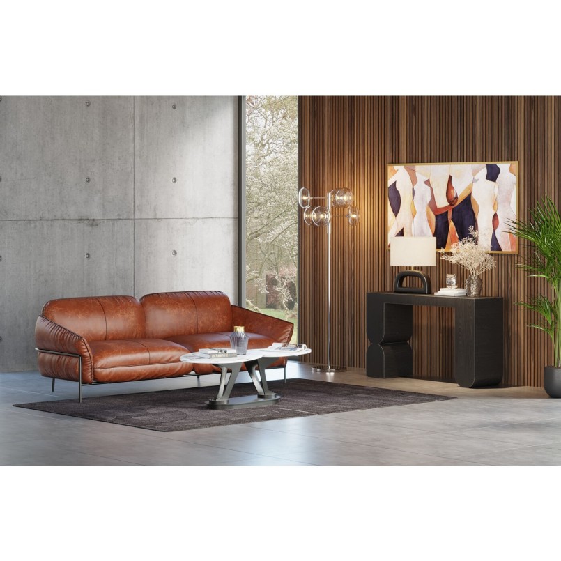 Table basse Franklin 150x58cm effet marbre blanc Kare Design