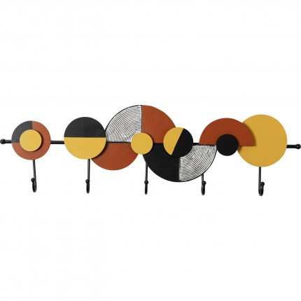 Portemanteau mural cercles rayures 80cm Kare Design