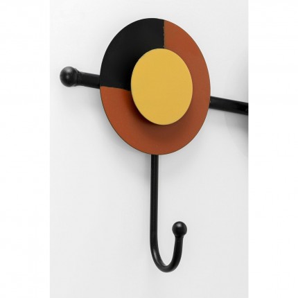 Portemanteau mural cercles rayures 80cm Kare Design
