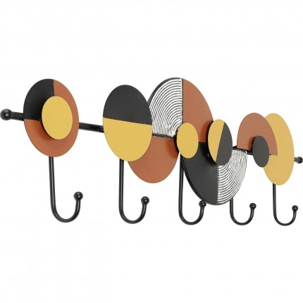 Portemanteau mural cercles rayures 80cm Kare Design