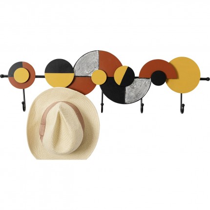 Portemanteau mural cercles rayures 80cm Kare Design
