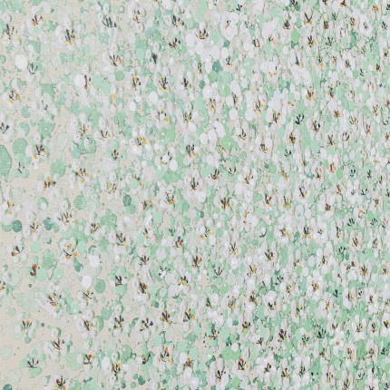 Tableau Touched fleurs pirogue beige et vert 120x160cm Kare Design