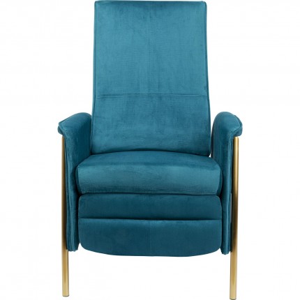 Fauteuil relax Lazy velours bleu pétrole Kare Design