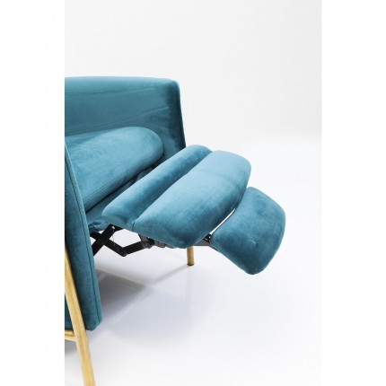 Fauteuil relax Lazy velours bleu pétrole Kare Design