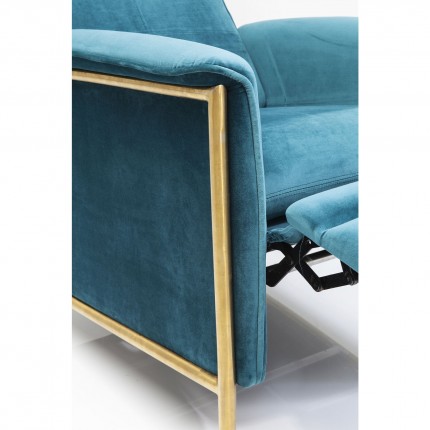 Fauteuil relax Lazy velours bleu pétrole Kare Design