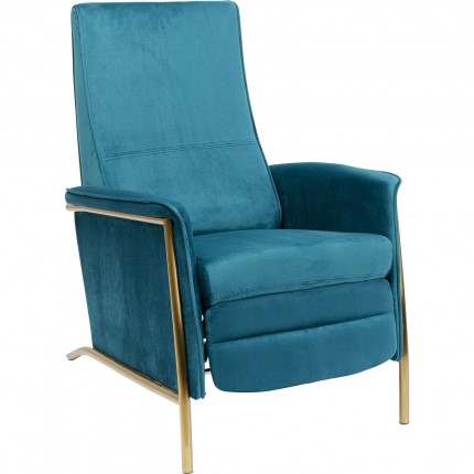 Fauteuil relax Lazy velours bleu pétrole Kare Design