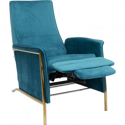 Fauteuil relax Lazy velours bleu pétrole Kare Design