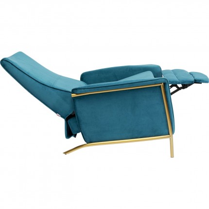 Fauteuil relax Lazy velours bleu pétrole Kare Design