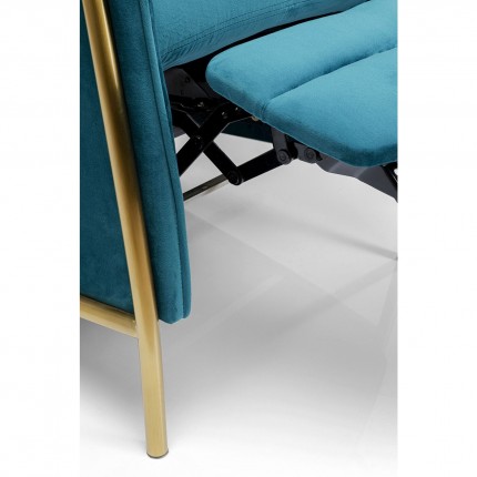 Fauteuil relax Lazy velours bleu pétrole Kare Design