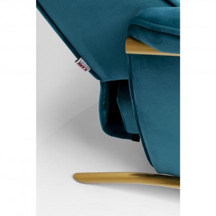 Fauteuil relax Lazy velours bleu pétrole Kare Design