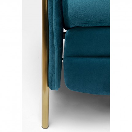 Fauteuil relax Lazy velours bleu pétrole Kare Design