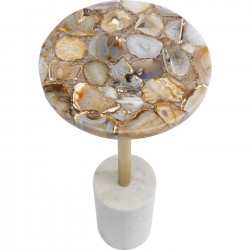 Table d'appoint Agate marbre blanc 25cm Kare Design