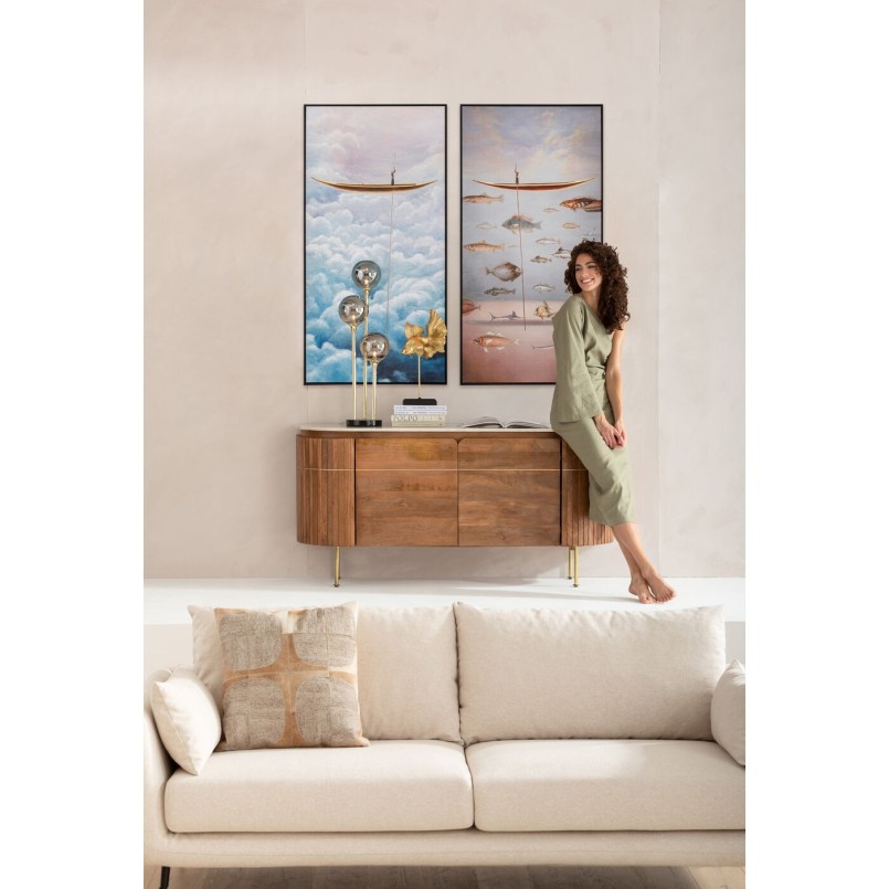 Tableau encadré Cloud Boat 60x120cm