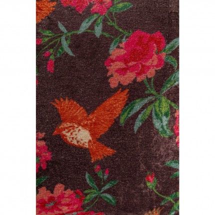 Coussin noir oiseaux et fleurs Kare Design