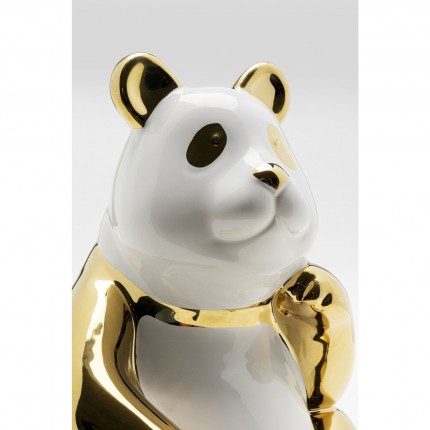 Déco panda doré et blanc assis 19cm Kare Design