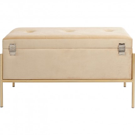 Banc-coffre Buttons beige 80x40cm Kare Design