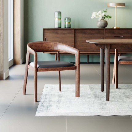 Chaise avec accoudoirs Valencia marron et noire Kare Design