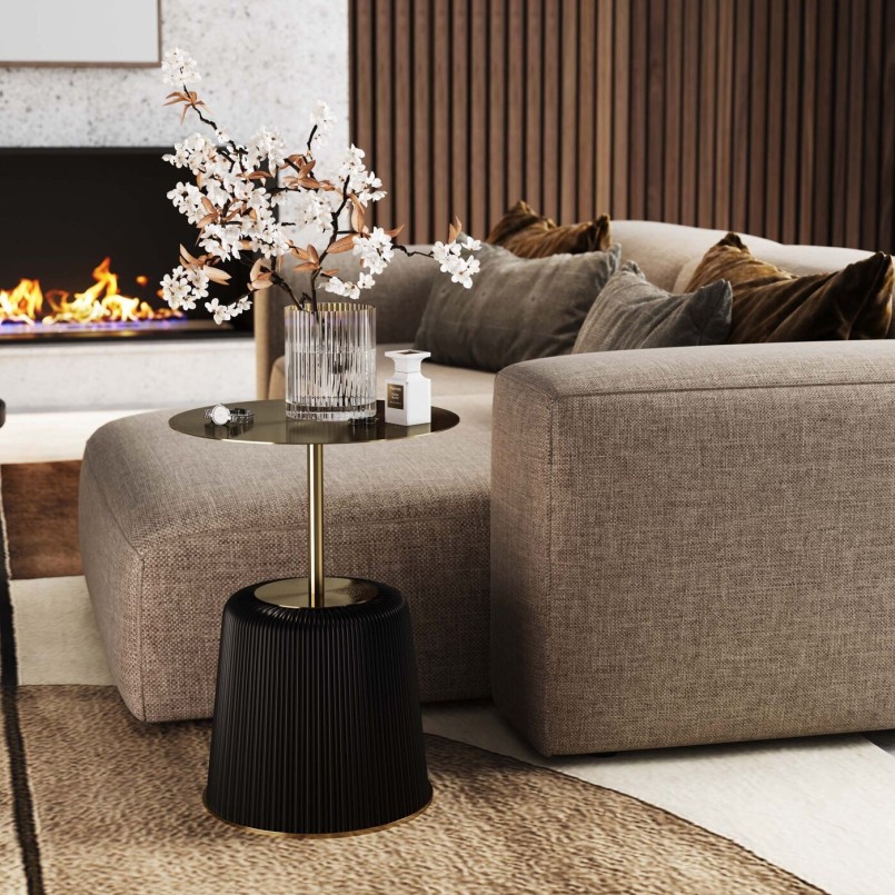 Table d'appoint noire et dorée - Endless Vegas - Kare Design