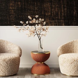 Table d'appoint rétro orange, noire et dorée - Endless Vegas - Kare Design