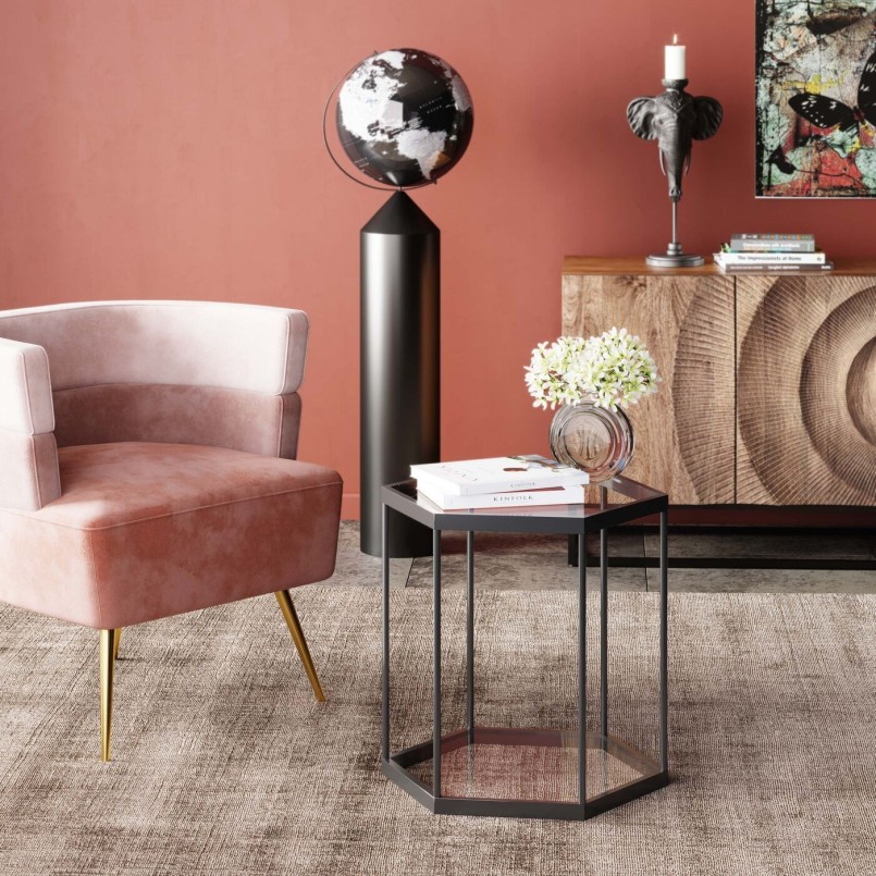 Pink velvet retro armchair - Sandwich - Kare Design