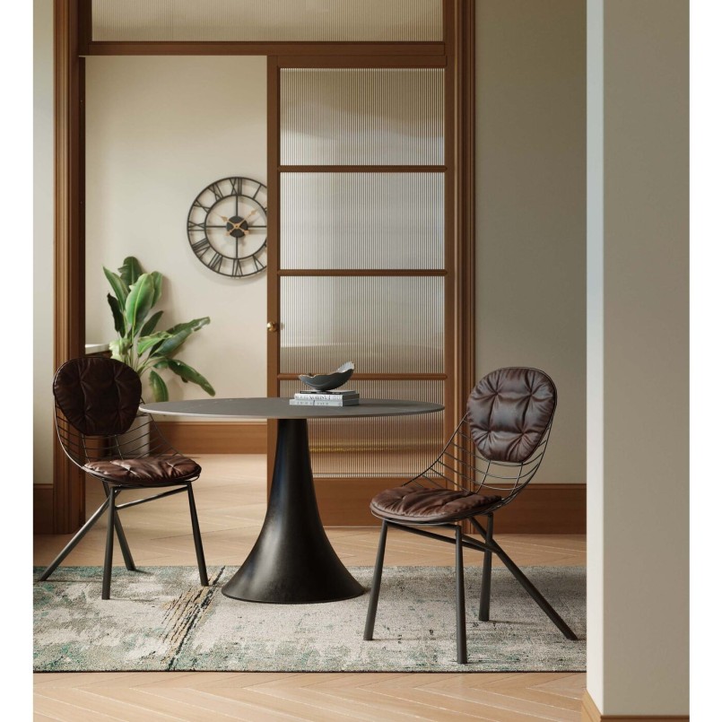 Round contemporary stoneware table - Grande Possibilita - Kare Design