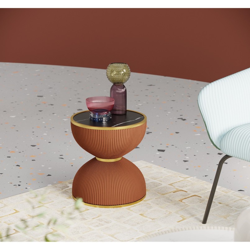 Retro orange, black and gold side table - Endless Vegas - Kare Design