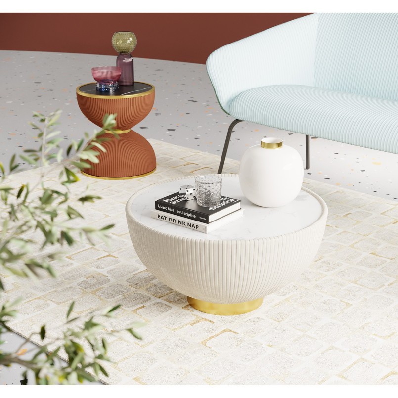 Retro orange, black and gold side table - Endless Vegas - Kare Design