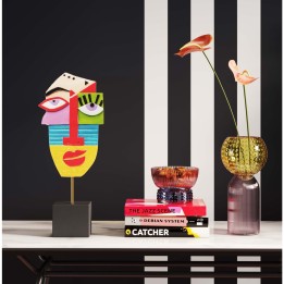 Déco visage abstrait multicolore - Kare Design