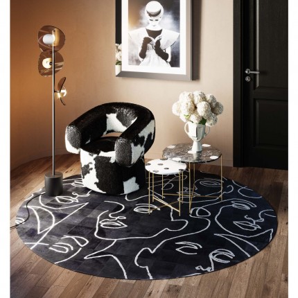 Tapis visages noir 250cm Kare Design