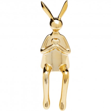 Figurine décorative Sitting Rabbit Heart doré 29cm