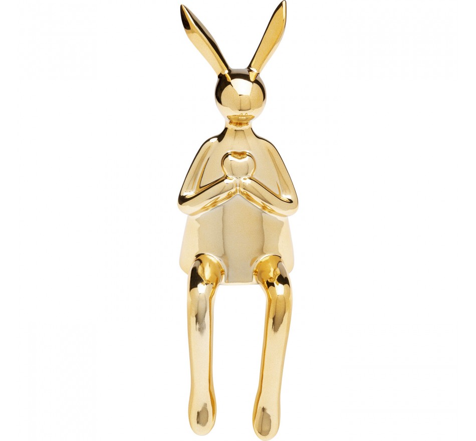 Figurine décorative Sitting Rabbit Heart doré 29cm