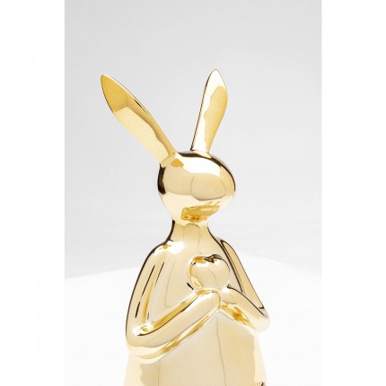 Figurine décorative Sitting Rabbit Heart doré 29cm