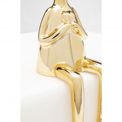 Figurine décorative Sitting Rabbit Heart doré 29cm