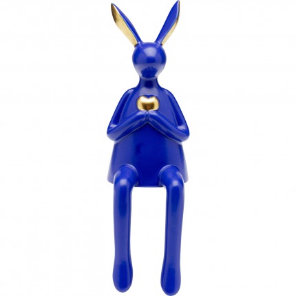 Figurine décorative Sitting Rabbit Heart bleu 29cm