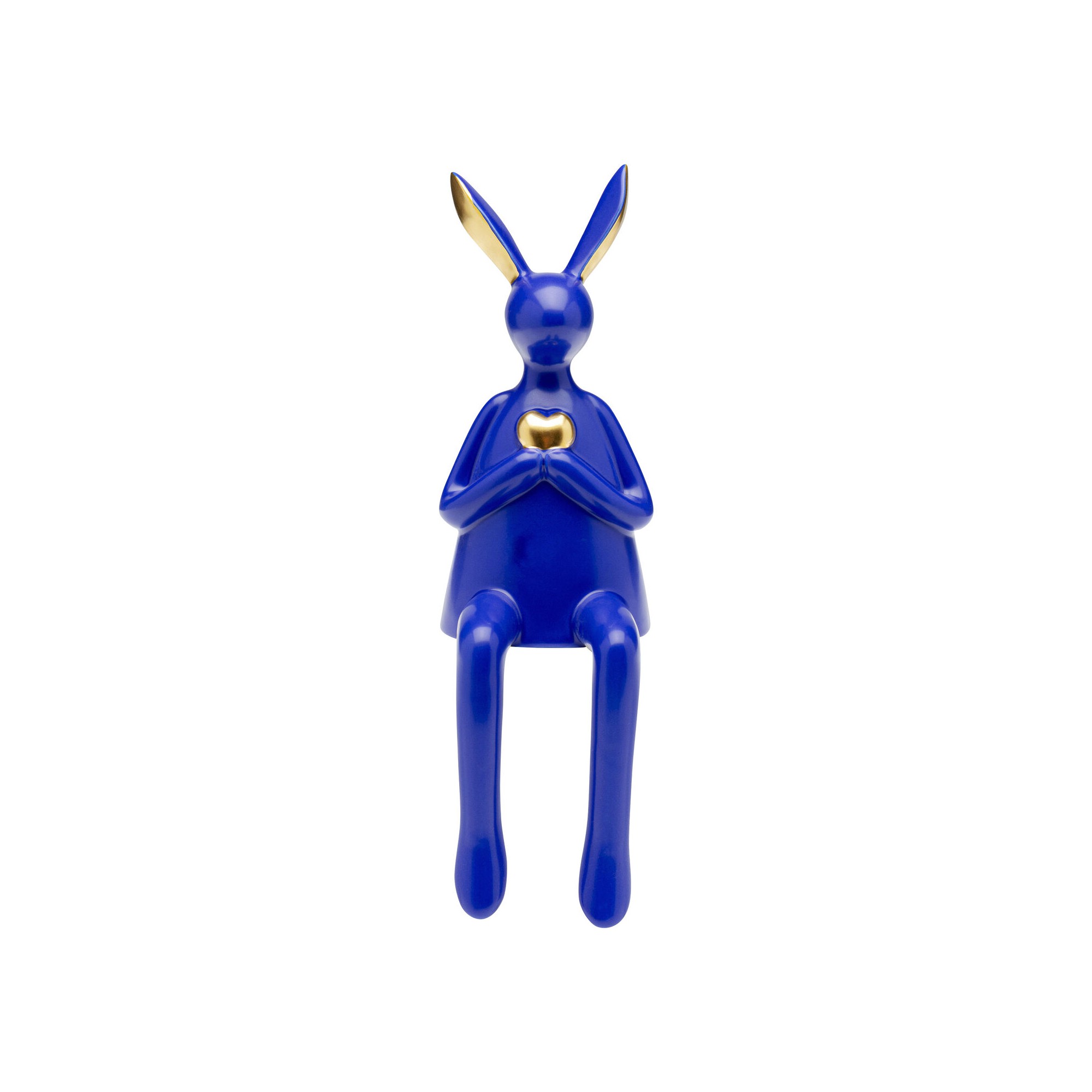 Figurine décorative Sitting Rabbit Heart bleu 29cm