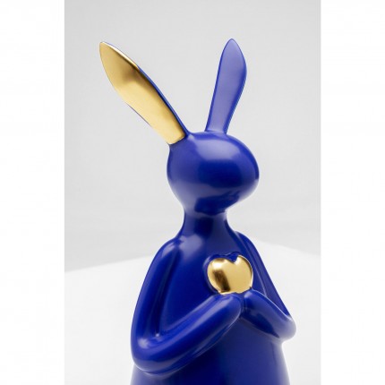 Figurine décorative Sitting Rabbit Heart bleu 29cm